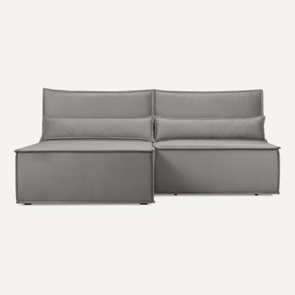 Диван угловой Стаус Велюр Светло-серый