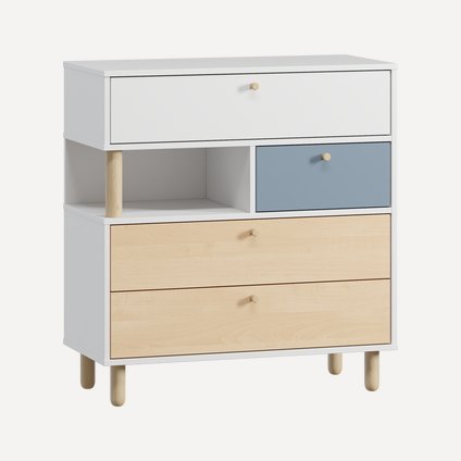 Комод Дикинс 85x92 Голубой/Береза