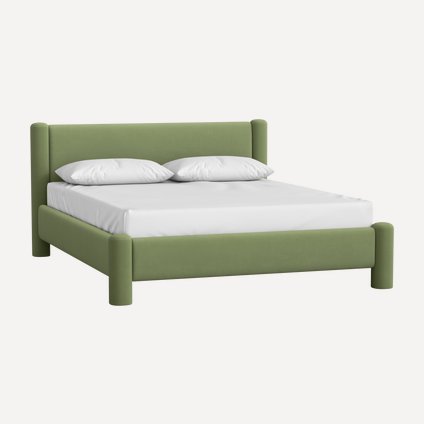 Кровать Ассоль 140 Велюр Оливковый