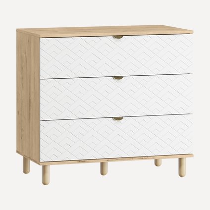 Комод Теджонс 93x85 Арт ​Белый/Дуб Ирландский