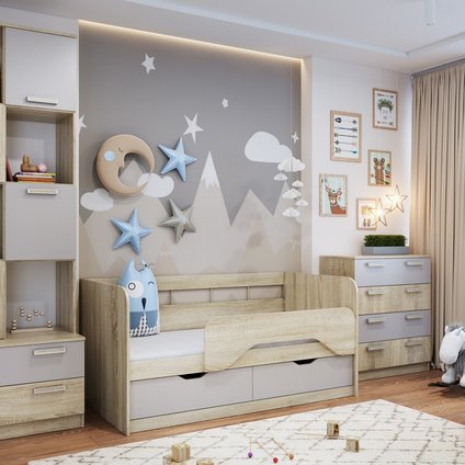 Модульная детская Акварель-1 Капучино