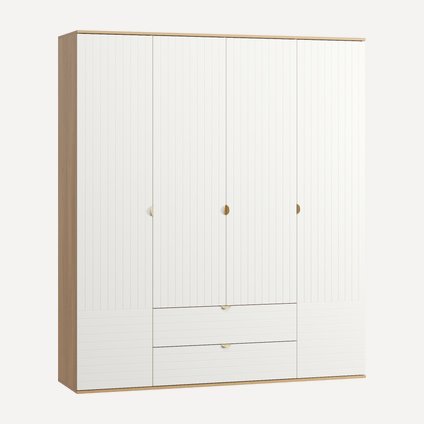 Распашной шкаф Монблан 4-185x215 Линии Белый