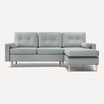Диван угловой еврокнижка Динс Velvet Grey