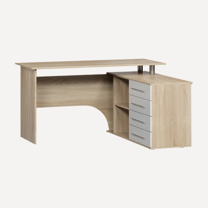 Компьютерный стол КСТ-109 Дуб сонома/Белый правый
