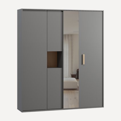 Шкаф-купе Бладвен 3-180x210 Графитовый