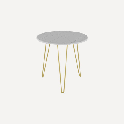 Журнальный стол Рид Голд 530 Белый Мрамор