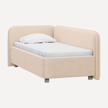 Кровать Кейла 120 Велюр Светло-бежевый