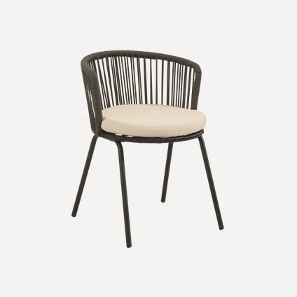 Стул Руфус Рогожка Кремовый/Черный