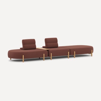 Диван модульный Альди 3 Рогожка Бордовый