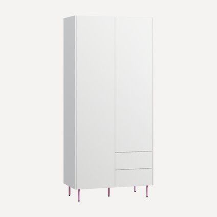 Распашной шкаф Изи 2-100x220 Белый/Розовый