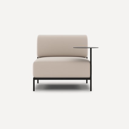 Кресло модульное Нолан Рогожка Бежевый/Черный