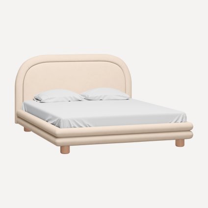Кровать Ева 140 Велюр Бежевый