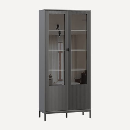 Витрина Трейвис 2-93x205 Графитовый