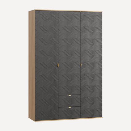 Распашной шкаф Монблан-3 Fancy Grafit Oak