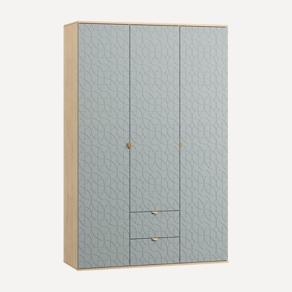 Распашной шкаф Монблан 3-139x215 Ритм Мятный/Дуб Ирландский