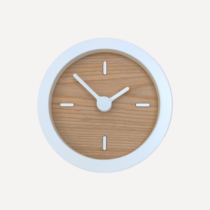 Часы Кудо 16 Древесный натуральный/Белый