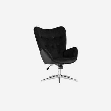 Офисное кресло Мелвин Велюр Черный/Хром