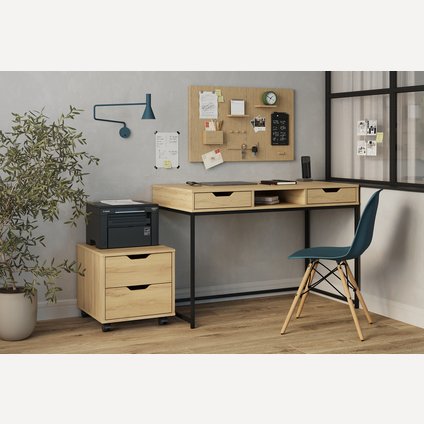 Модульный кабинет Нерис 1 Дуб Золотистый/Черный