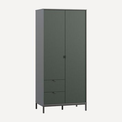 Распашной шкаф Трейвис 2-93x205 Темно-зеленый