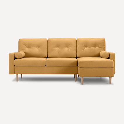 Диван угловой Динс Velvet Yellow