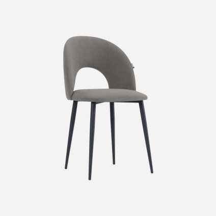 Стул Меган Велюр Серый/Черный