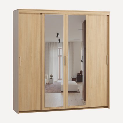 Шкаф-купе Тебар-4-220-230 Oak 2 зеркала