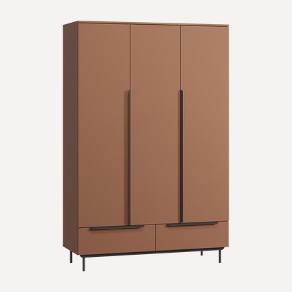 Распашной шкаф Квелен 3-144x220 Терракотовый