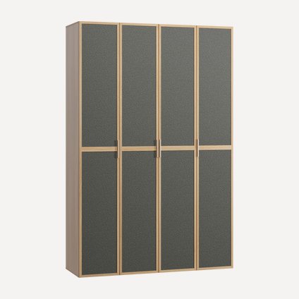 Распашной шкаф Флавир 4-160x250 Рогожка Графитовый
