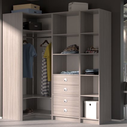Модульная гардеробная система Дели-7 Ясень Шимо