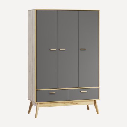 Распашной шкаф Нордик-3 Wood Grey