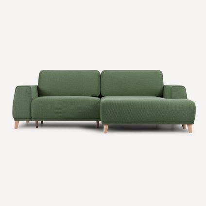 Диван угловой Ларонсо Шенилл Зеленый