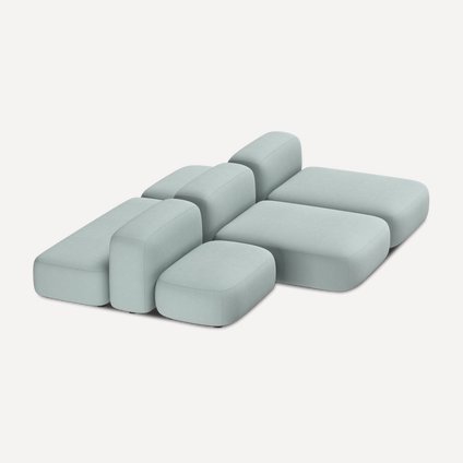 Диван модульный Риббл-6 Bucle Mint