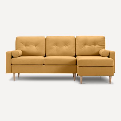 Диван угловой Динс Velvet Yellow