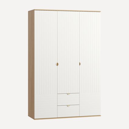 Распашной шкаф Монблан 3-139x215 Линии Белый