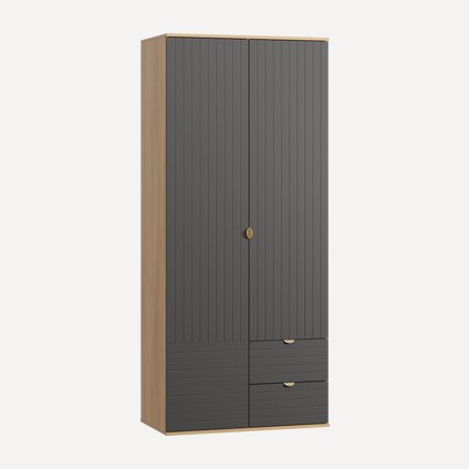 Распашной шкаф Монблан 2-93x215 Линии Графитовый