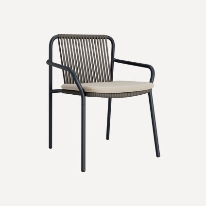 Стул Арлен Рогожка Кремовый/Черный