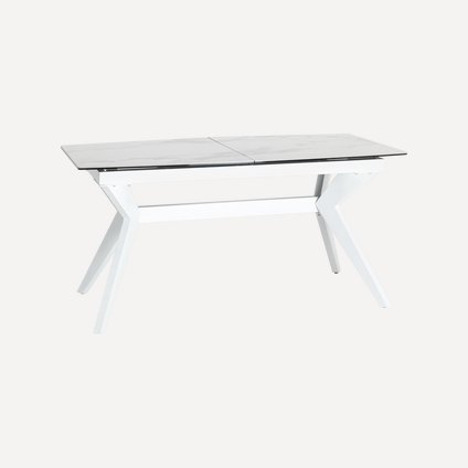 Кухонный стол Клауд 160x90 раскладной Белый камень/Белый