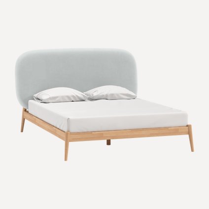 Кровать Саоми-Wood 140 Velvet Silver