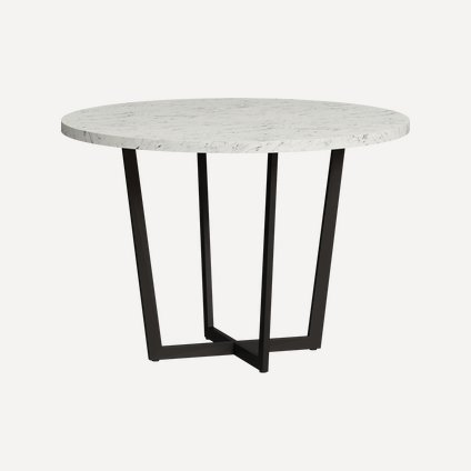 Кухонный стол Палмер 98 Белый мрамор/Черный