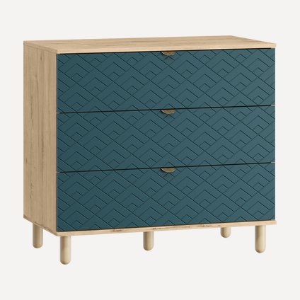 Комод Теджонс 93x85 Арт ​Аквамарин/Дуб Ирландский