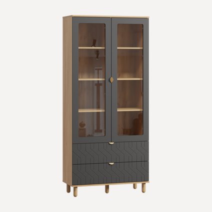 Витрина Теджонс 2-93x204 Деко Графитовый