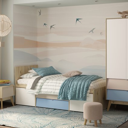 Модульная детская Лесли 4 Светло-синий