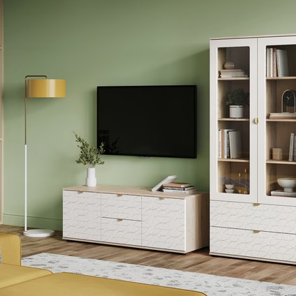 Модульная гостиная Монблан 6 Ритм Белый/Дуб Ирландский