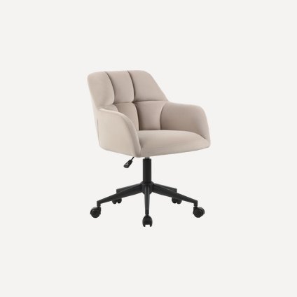 Офисное кресло Эльнор Велюр Кремовый/Черный