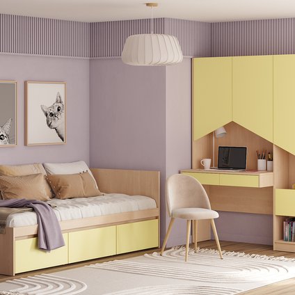 Модульная детская Пенни-1 Plywood Mustard