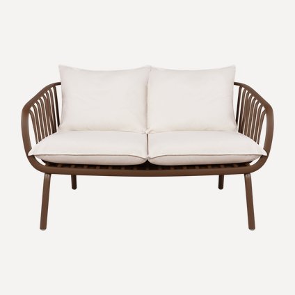 Диван садовый Франс Рогожка Белый/Коричневый