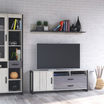 Модульная гостиная Техно Дуб Крафт Белый