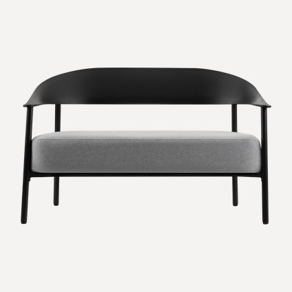 Диван садовый Айла Рогожка Серый/Черный