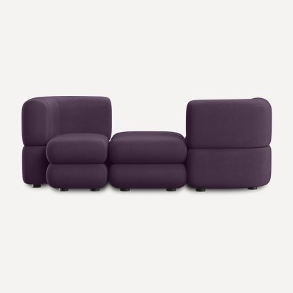 Диван модульный Brera-3 Velour Plum