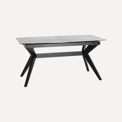 Кухонный стол Клауд 160x90 раскладной Серый камень/Черный